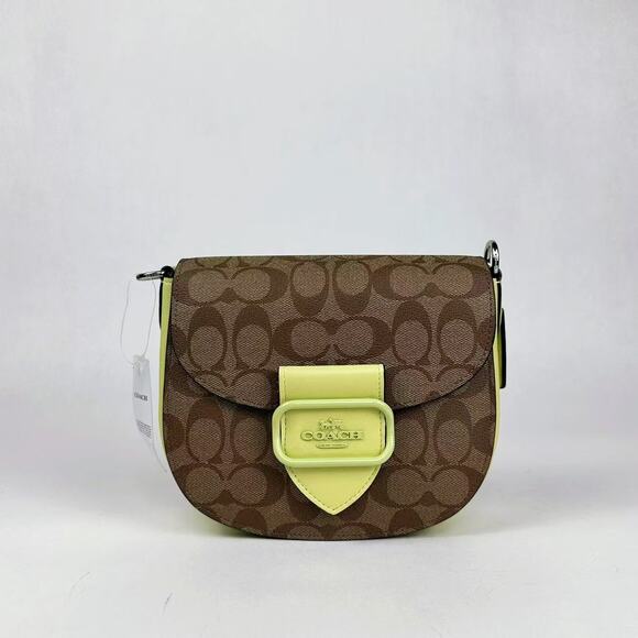 COACH CJ615 Morgan Saddle Bag In Signature Canvas - Picture 8 of 11
